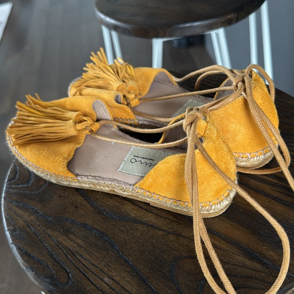 Gaimo Mustard Suede Espadrille Flats – Made in Spain- Euro Summer size 6 - Picture 4 of 8